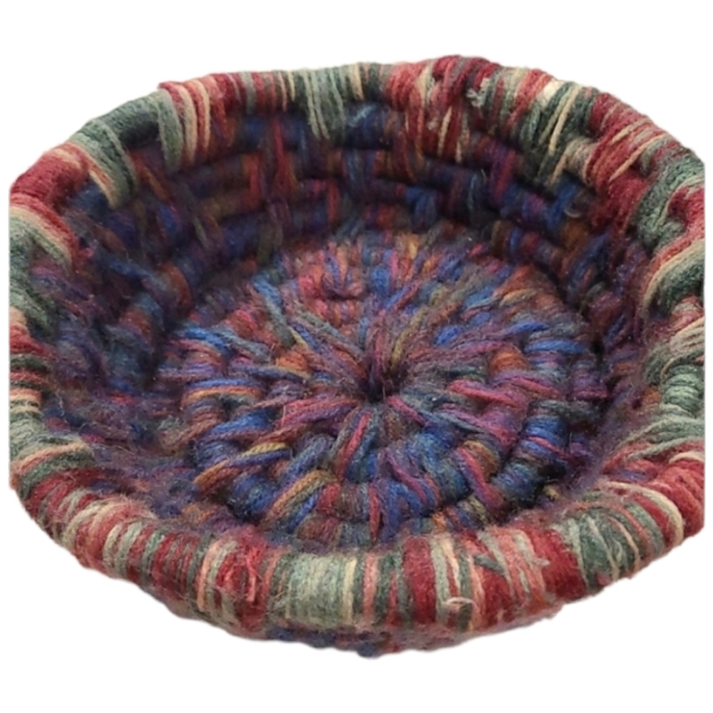 Hand Crafted Shabby Chic Woven Yarn Bowl One Of A Kind Intricate